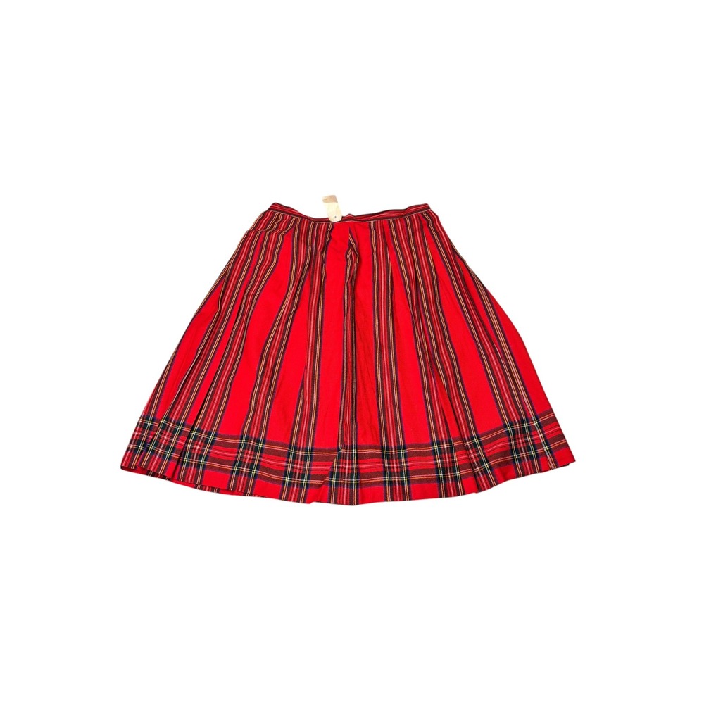 NWT DeadStock Kinloch Anderson Scotland Plaid Wool Pleated Midi Skirt 16 W32 L27